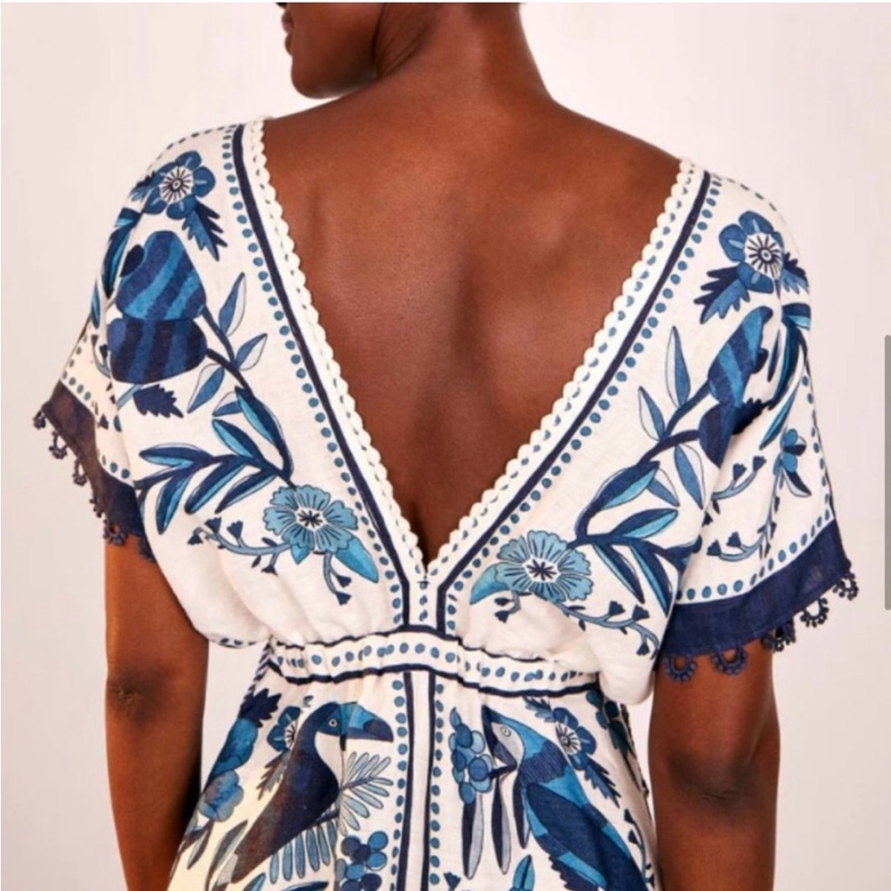 FARM Rio Blue and White Floral Mini Dress - Picture 10 of 16